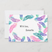 Invitation Aquarelle plumes Serez-vous ma servante d'accueil (Dos)