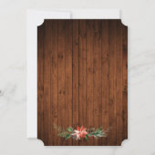 Invitation Aquarelle Poinsettia Bois fête de Noël (Dos)