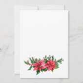 Invitation Aquarelle Poinsettia Cardinal Rouge Noël (Dos)