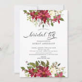 Invitation Aquarelle Poinsettia Fête de l'mariée Bride Thé (Devant)