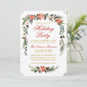 Invitation Aquarelle Poinsettia Gold Red (Debout devant)