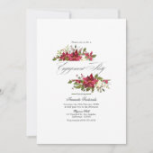 Invitation Aquarelle Poinsettia & Holly Christmas Fiançailles (Devant)