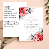 Invitation Aquarelle Poinsettia Mariage d'hiver