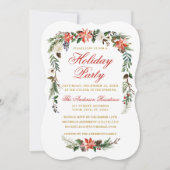 Invitation Aquarelle Poinsettia Red Gold (Devant)