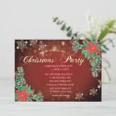 Invitation Aquarelle Poinsettia Snowflakes Noël (Debout devant)
