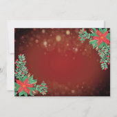 Invitation Aquarelle Poinsettia Snowflakes Noël (Dos)