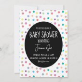 Invitation Aquarelle points Baby shower peint (Devant)