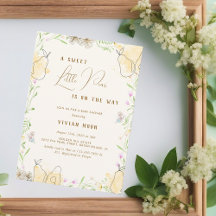 Aquarelle Poire Jardin Floral Baby shower