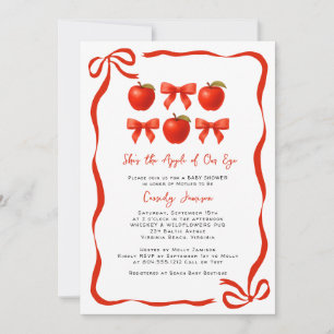 Invitation Aquarelle Pomme de notre Baby shower de chute des 