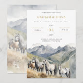 Invitation aquarelle Poney des Shetland (Devant / Derrière)