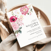 Invitation Aquarelle Poppy Et Mariage Floral Rose Peony