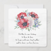 Invitation Aquarelle Populaire Floral Boqueut (Devant)