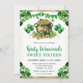 Invitation Aquarelle Pot d'or St Patrick's Sweet 16 (Devant)