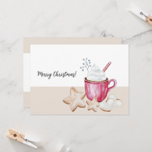 Invitation aquarelle pour chocolat chaud et cookie