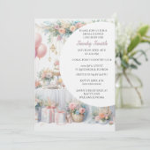 Invitation aquarelle pour douche de mariée (Debout devant)