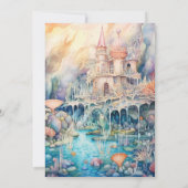 Invitation Aquarelle pour enfants mignonne au bord de la mer (Dos)