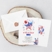 Invitation aquarelle pour le 4 juillet