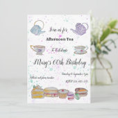 Invitation aquarelle pour le thé de l'après-midi (Debout devant)