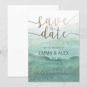 Invitation aquarelle pour réserver la date