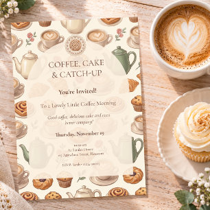 Invitation aquarelle pour réunion café du matin