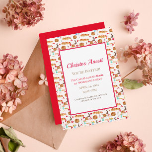 Invitation aquarelle pour un Joyeux Pâques Tsourek