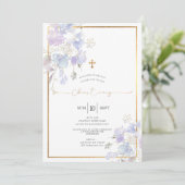 Invitation Aquarelle pourpre poussiéreuse Pois doux Christeni (Debout devant)