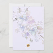 Invitation Aquarelle pourpre poussiéreuse Pois doux Christeni (Dos)