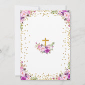 Invitation Aquarelle pourpre Première Communion Sainte Invita (Dos)