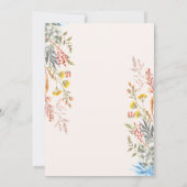 Invitation Aquarelle Prairie de Fleurs Séchées (Dos)