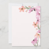 Invitation Aquarelle Pré rose Boho Fleurs Anniversaire (Dos)