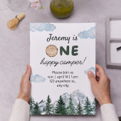 Invitation Aquarelle Premier anniversaire en plein air Invita