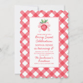 Invitation Aquarelle Preppy Fraises Berry Sweet (Devant)