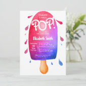 Invitation Aquarelle prête à faire tomber le baby shower neut (Debout devant)