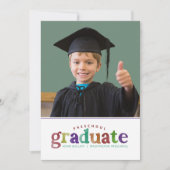 Invitation Aquarelle primaire peinte préscolaire Diplômé (Devant)