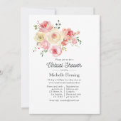 Invitation Aquarelle printanière Floral Douche virtuelle (Devant)