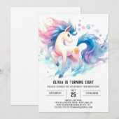 Invitation Aquarelle Printemps Cheval (Devant / Derrière)