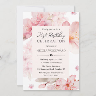Invitation Aquarelle Printemps Fleurs de cerisiers 21e annive