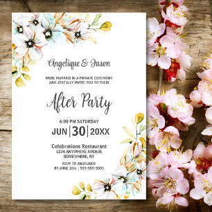 Invitation Aquarelle Printemps Floral Mariage Réception