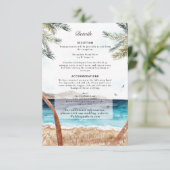 Invitation Aquarelle Punta Cana Tropical Détails sur la plage (Debout devant)