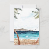 Invitation Aquarelle Punta Cana Tropical Détails sur la plage (Dos)