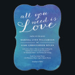 Invitation Aquarelle Pure Amour Mariage / Bleu Océan<br><div class="desc">Design,  moderne,  élégant - parfait!</div>