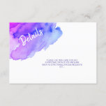 Invitation Aquarelle Purple Blue Bat Bar Mitzvah Détails<br><div class="desc">Aquarelle bleu pourpre</div>