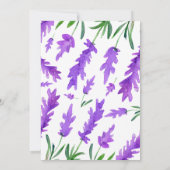 Invitation Aquarelle Purple Chic Floral Hummingbird Mariage (Dos)