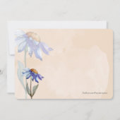 Invitation Aquarelle Purple Daisy Rustique Mariage Peach (Dos)