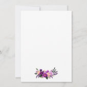 Invitation Aquarelle Purple Floral Gold Première Communion (Dos)