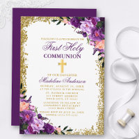 Aquarelle Purple Floral Première Parties scintilla