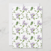 Invitation Aquarelle Purple Floral Swea Peas Party (Dos)