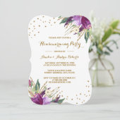 Invitation Aquarelle Purple Gold Flower Flower (Debout devant)