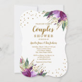 Invitation Aquarelle Purple Or Couples Couples Douche (Devant)