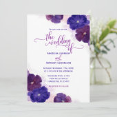 Invitation Aquarelle Purple Plum Royal Blue FlorMariage (Debout devant)